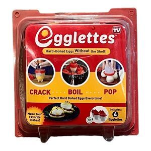 Egglettes Hard Boiled Egg Maker 4 Count As Seen on TV Sealed New